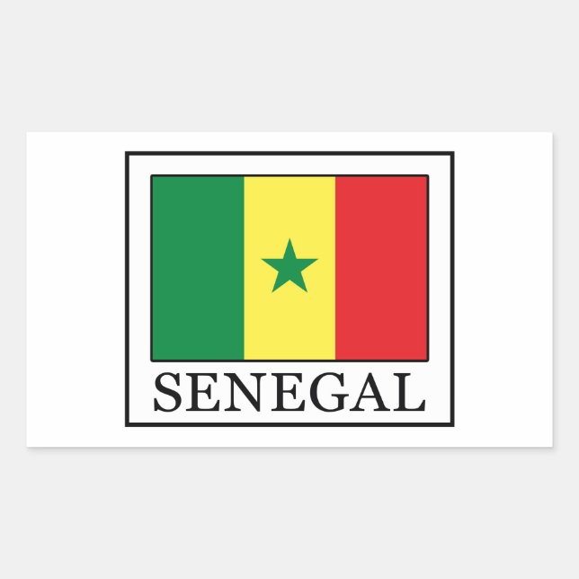 Pegatina Rectangular Senegal (Anverso)