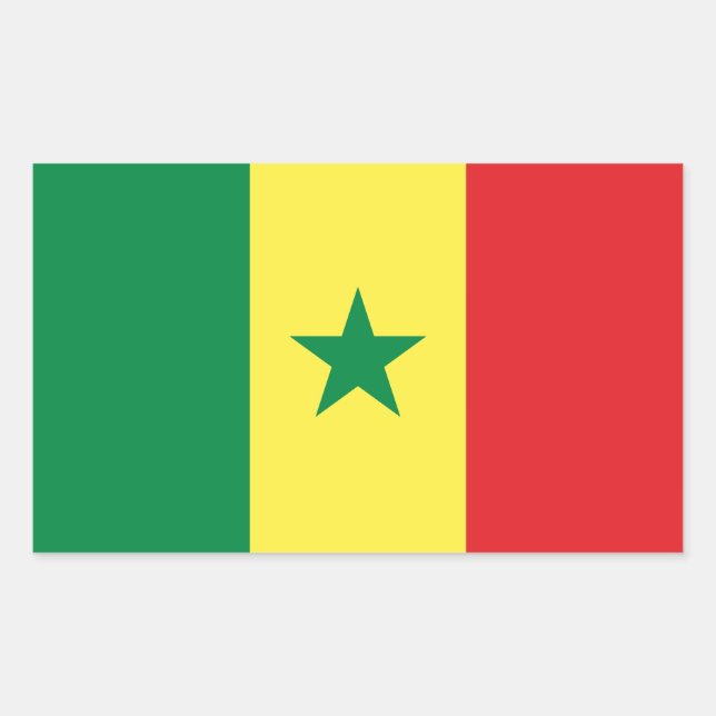 Pegatina Rectangular Senegal Flag (Anverso)