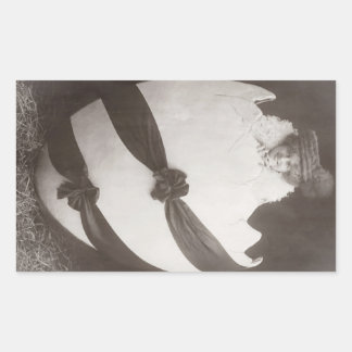Pegatina Rectangular Señora del Huevo de Pascua Vintage