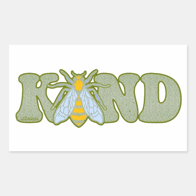 Pegatina Rectangular SER AMABLE Abeja motivadora inspiradora (Anverso)