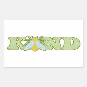 Pegatina Rectangular SER AMABLE Abeja motivadora inspiradora