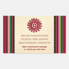 Pegatina Rectangular Serape mexicano antiguo
