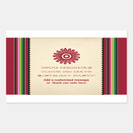 Pegatina Rectangular Serape mexicano antiguo