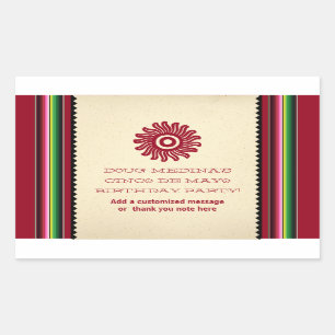 Pegatina Rectangular Serape mexicano antiguo