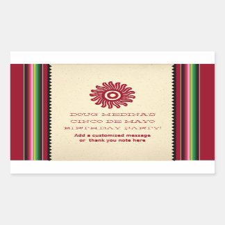Pegatina Rectangular Serape mexicano antiguo