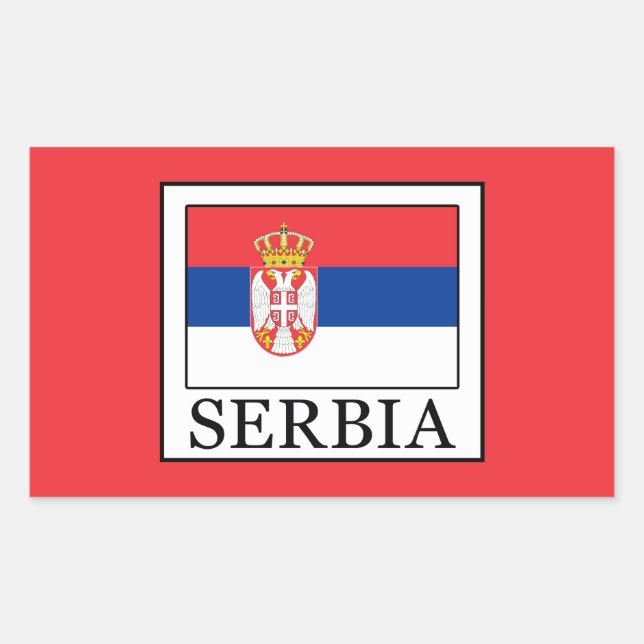 Pegatina Rectangular Serbia (Anverso)