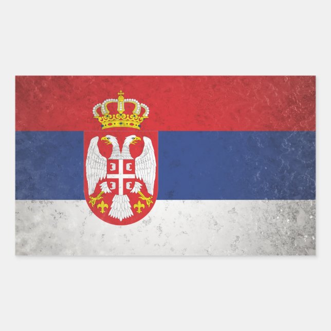 Pegatina Rectangular Serbia (Anverso)