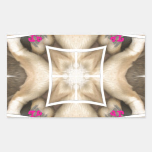 Pegatina Rectangular Serengeti Splendor: Animales vibrantes ocultan art