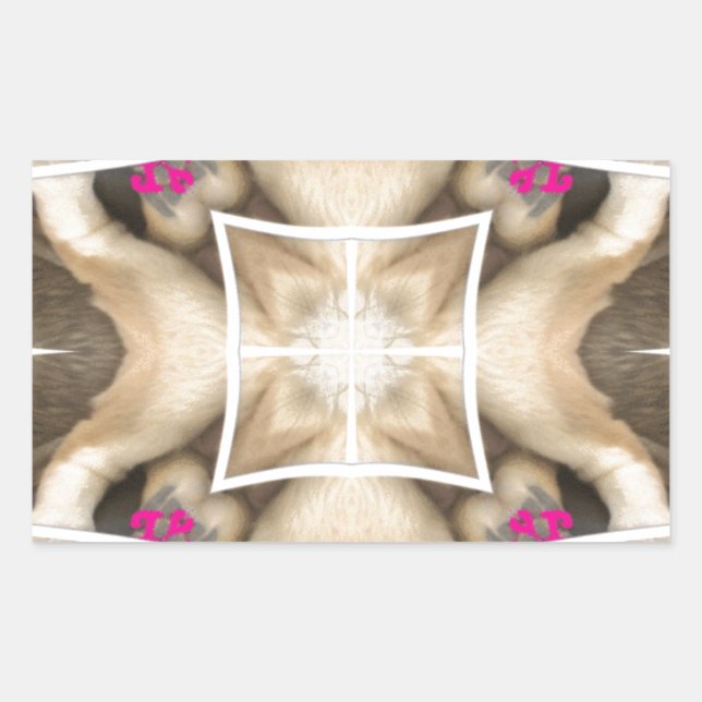 Pegatina Rectangular Serengeti Splendor: Animales vibrantes ocultan art (Anverso)