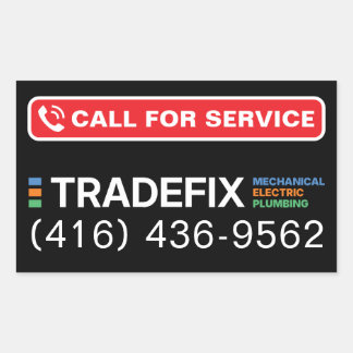 Pegatina Rectangular Service Call Sticker
