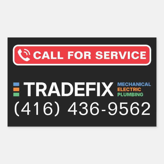 Pegatina Rectangular Service Call Sticker (Anverso)