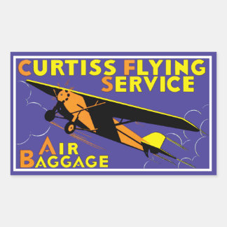 Pegatina Rectangular Servicio de vuelo de Curtiss