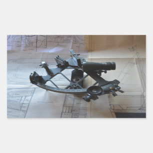 Pegatina Rectangular Sextante Para Navegación Celeste