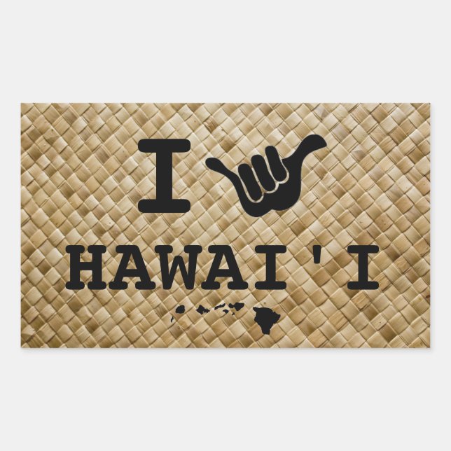 Pegatina Rectangular Shaka para Hawaii (Anverso)