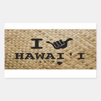 Pegatina Rectangular Shaka para Hawaii