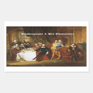 Pegatina Rectangular Shakespeare y sus Pegatinas de personajes