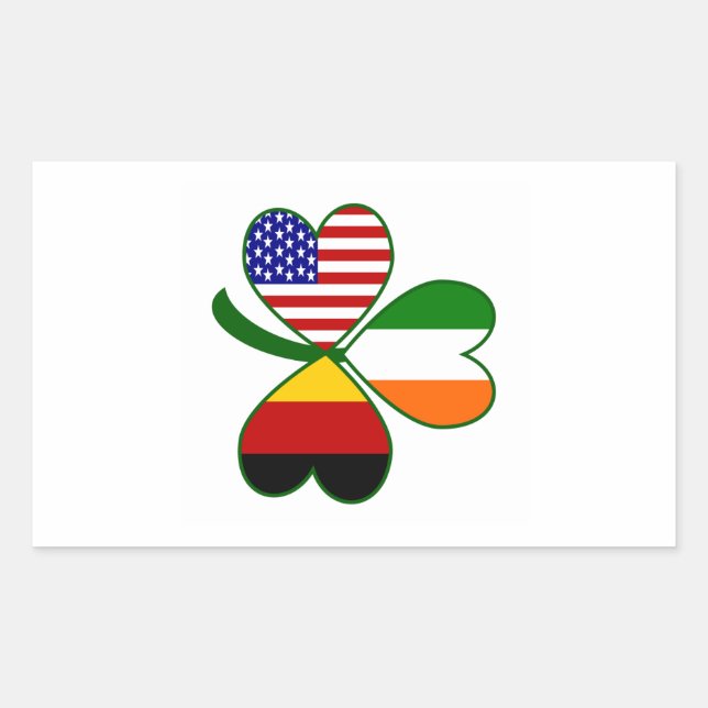 Pegatina Rectangular Shamrock alemán (Anverso)