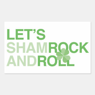 Pegatina Rectangular Shamrock and Roll