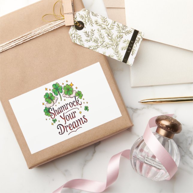 Pegatina Rectangular Shamrock Your Dreams - Retro Hazy Art (Regalar)