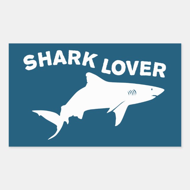 Pegatina Rectangular Shark Lover (Anverso)