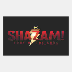 Pegatina Rectangular ¡SHAZAM! Furia de los dioses   Logo de Furia de lo