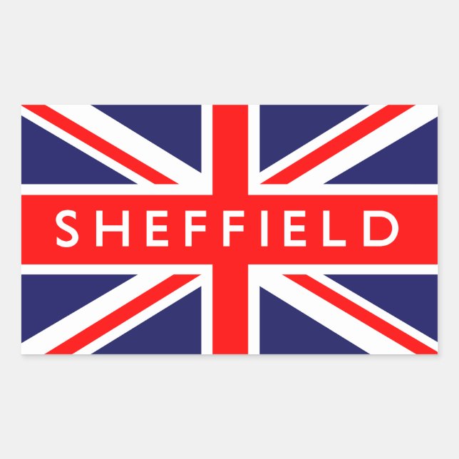 Pegatina Rectangular Sheffield : Bandera británica (Anverso)
