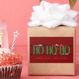 Pegatina Rectangular Shenanigans de los elfos verdes y rojos