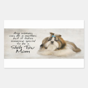 Pegatina Rectangular Shih Tzu Mom Pegatinas