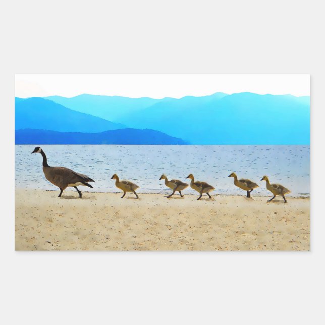 Pegatina Rectangular Shore Patrol Canada Geese (Anverso)