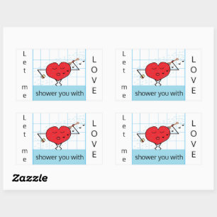 Pegatina Rectangular Showering You with Love: