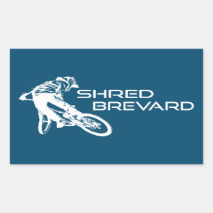 Pegatina Rectangular Shred Brevard North Carolina Mountain Bicicleta