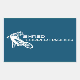 Pegatina Rectangular Shred Copper Harbour Michigan Mountain Bicicleta