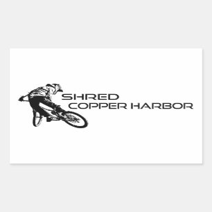 Pegatina Rectangular Shred Copper Harbour Michigan Mountain Bicicleta