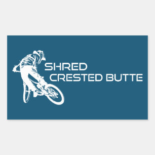 Pegatina Rectangular Shred Crested Butte Colorado Mountain Biking