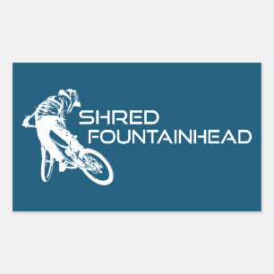 Pegatina Rectangular Shred Fountainhead Virginia Mountain Bicicleta