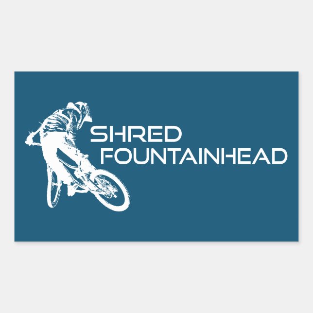 Pegatina Rectangular Shred Fountainhead Virginia Mountain Bicicleta (Anverso)