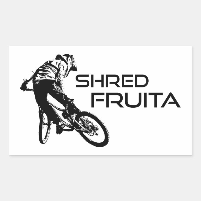Pegatina Rectangular Shred Fruita Colorado Mountain Bicicleta (Anverso)