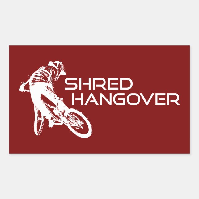 Pegatina Rectangular Shred Hangover Arizona En bicicleta por montaña (Anverso)