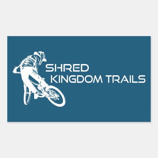 Pegatina Rectangular Shred Kingdom Trails Vermont Mountain Biking (Anverso)