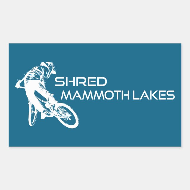 Pegatina Rectangular Shred Mammoth Lakes California Mountain Biking (Anverso)