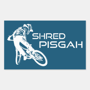 Pegatina Rectangular Shred Pisgah North Carolina Mountain Bicicleta