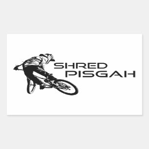 Pegatina Rectangular Shred Pisgah North Carolina Mountain Bicicleta