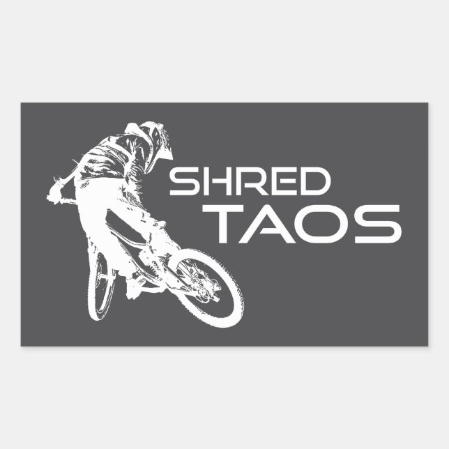 Pegatina Rectangular Shred Taos New Mexico Mountain Biking (Anverso)