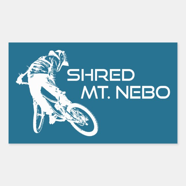Pegatina Rectangular Shred The Mt. Nebo Trail Bentonville (Anverso)