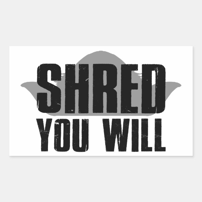 Pegatina Rectangular Shred You Will (Anverso)