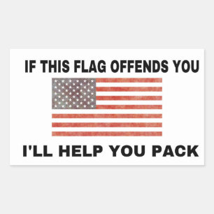 Pegatina Rectangular Si esta bandera te ofende...