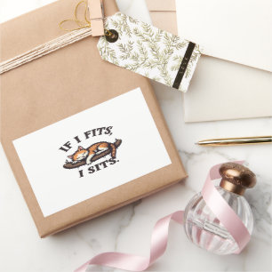 Pegatina Rectangular Si se adapta a la I sienta Funny Sleepy Cat Feline