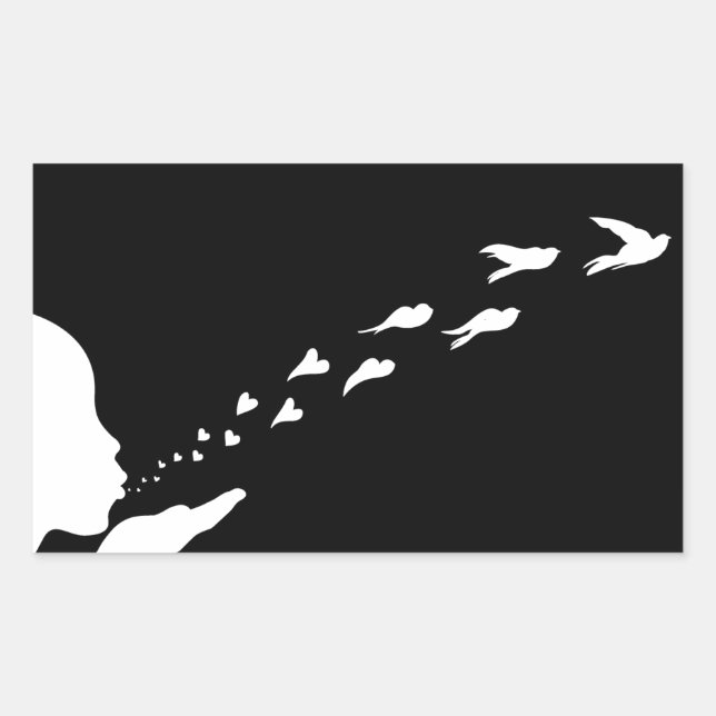 Pegatina Rectangular Si usted ama algo, fíjelo libre (Anverso)