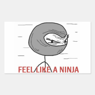 Pegatina Rectangular Siente como un Ninja
