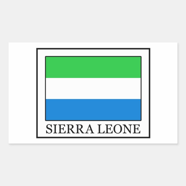 Pegatina Rectangular Sierra Leona (Anverso)